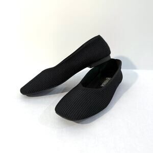 Vivaia Shoes Size EU 40 US 9 Black Margot Square Toe V Cut Ballet Flat